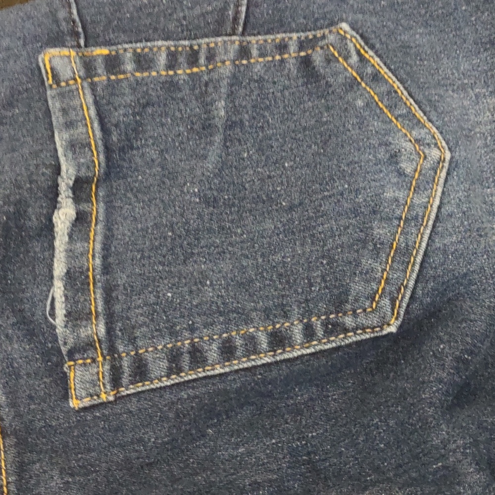 USED BLUE SAVVY DISTRESSED JEANS FRAY ON POCKETS SIZE 5/27 BLUE INSEAM 25INCH - Picture 11 of 14